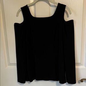 Simonton Says Black Cold-Shoulder Women's Top